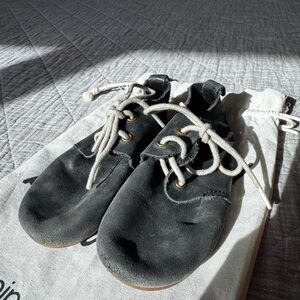Black leather Kids Shoes